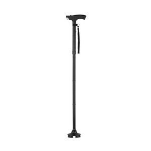 Collapsible Aluminum Alloy <b>Walking</b> <b>Stick</b> With Light Black 4 Section Telescopic For Elderly Portable Hiking Poles - Product Image 4