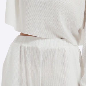Premium gaufré tricot tissu femmes ensembles survêtement automne ensembles femmes décontracté salon deux pièces ensembles - Product Image 2