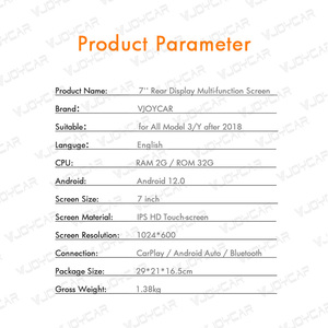 7 ''IPcrecrecreen TI ulti-funtion & Language iisplay Air onditioner onontrol ultimedia yystem para Tesla Odel 3 & ccccessories - Product Image 6
