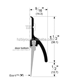 Joint d'étanchéité en brosse pour portes et fenêtres Eco-V moderne en aluminium et caoutchouc, insonorisant, anti-fumée, anti-goutte de pluie, durable, installation par vis - Product Image 6