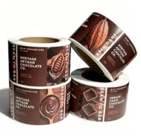 Étiquettes personnalisées écologiques, autocollantes, imperméables, en vinyle PVC, de qualité alimentaire, en rouleau pour emballage