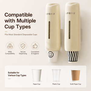 UFORU Dispensador Automático Colgante de Vasos de Papel Desechables para Cocina, Soporte de Almacenamiento, Estante Inteligente de Plástico para Vasos de Café - Product Image 2