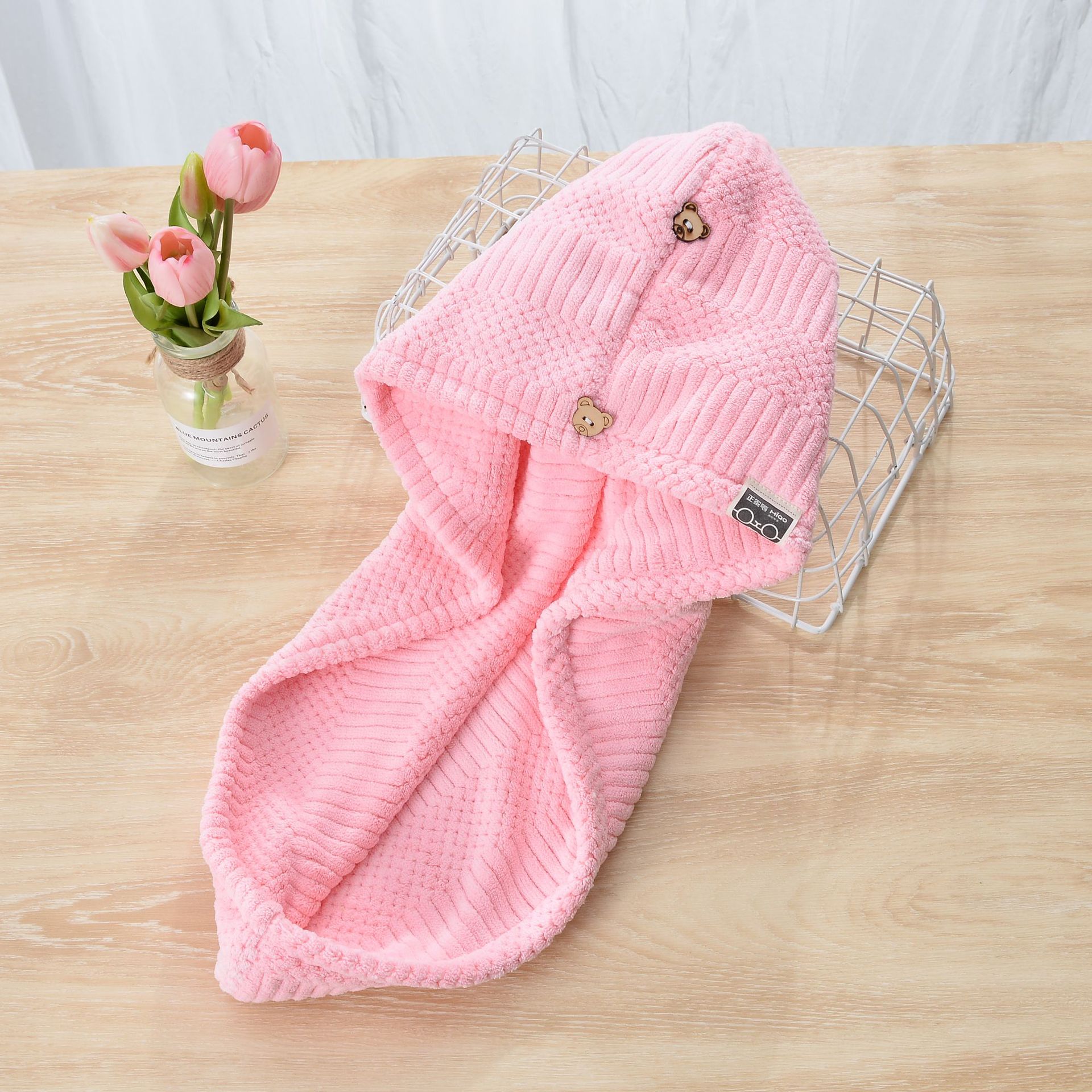 Gorro para cabello seco - rosa - una sola capa - 25*65 - 75g