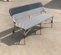 Chaises longues et canapés d'extérieur traditionnels en rotin et aluminium, résistants aux intempéries, toutes saisons, pour restaurants, commerces, cafés et laiteries