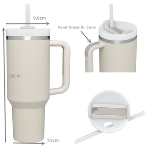 Original Classic 304 Stainless Steel 40oz Vacuum <b>Flask</b> Tumbler Handle Straw Custom Logo H2.0 6-12H Thermal Insulation Boiling - Product Image 4