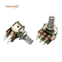 MAPT0049 Potentiomètre audio rotatif à film de carbone ALPS TYPE16 50KA X2 à axe solide pour amplificateur