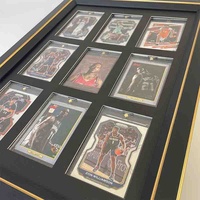 Vitrine murale pour cartes de sport gradées Nine Card, cadre photo noir et doré PS A3