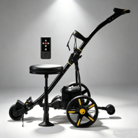 Caddie de golf électrique et télécommandé, facile à utiliser, avec poignée, vitesse manuelle et batterie au lithium ou au plomb sans fil en option