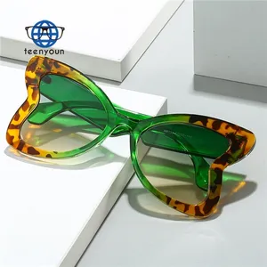 Teenyoun 6133 แว่นตาสีผีเสื้อส่วนบุคคลNoveltyผีเสื้อPCแว่นตากันแดดสีคอนทราสต์ 2024 ขายส่ง