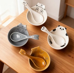 Plat à condiments de 3,5 pouces en céramique et grès, motif animal, style rétro, petit plat créatif pour collations et sauces, vaisselle de cuisine et de table - Product Image 5