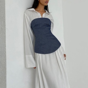 เดรสยีนส์คอร์เซ็ทพร้อมเสื้อเชิ้ต ดีไซน์แบบดารา สำหรับผู้หญิง คอลเลคชั่นฤดูใบไม้ร่วงปี 2026 ขายส่งจากร้านบูติก - Product Image 2