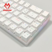 OUSAID Keyboard Gaming Mini RK837 RK G68, Hostswap 68 kunci bisa hotswap 2.4g Tipe C Mekanikal Pc Dkg68 RGB Usb DK68