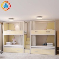 Lits de dortoir modernes en métal avec tiroirs, mobilier commercial pour dortoirs, idéal pour les chambres d'adolescents et les appartements