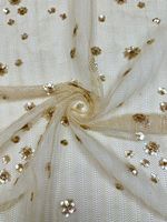 Tissu de dentelle luxueux brodé de sequins floraux 3D, nouvelle dentelle française nigériane en maille 2026
