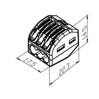 3P Kupferkontakt PC-Gehäuse Kabelverbinder 250V 32A Universeller Kompakter Schnellverbinder