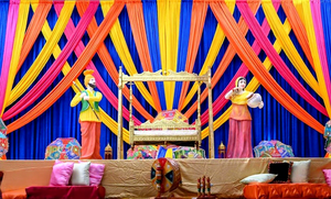 Escenario y Estatuas con Temática Punjabi Tradicional, Decoración para Escenario de Boda con Temática Punjabi, Configuración para Sangeet Punjabi - Product Image 6