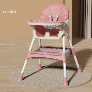 Özel Logo ayarlanabilir cabrio kompakt bebek bebek mama sandalyesi güçlendirici ile ayrılabilir çift tepsi