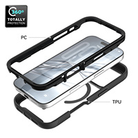 Coque de téléphone magnétique robuste 2-en-1 avec protection intégrale 360° contre les chutes, couverture hybride anti-rayures et dos transparent pour iPhone 17 18 Pro Max