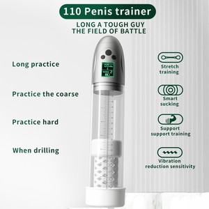 <b>Men's</b> Visual LCD 5-stage Suction 9-stop Shock <b>Vibrating</b> Training Cup Masturbator Adult Sex Toy Cross-border - Product Image 3