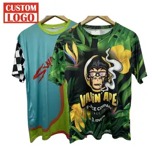 New Trend Fashion Full Printed Polyester Spandex Custom T Shirt Design Your Own All Over T Shirt