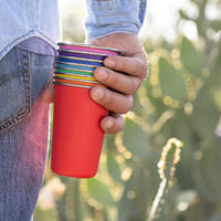 Couleur à la mode écologique 16oz gobelets empilables en acier inoxydable verres à boire en métal tasses à café tasse