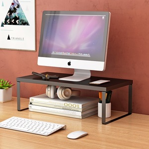 Desktop Computer Riser Stand Wooden Monitor Lift Desk Organizer Storage <b>Shelf</b> Office Workspace Holder Rectangle Shape - Product Image 2