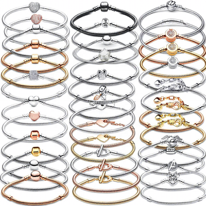 Pulsera Original para Mujer, Joyería, Regalo <span class=keywords><strong>de</strong></span> Cumpleaños, 100% <span class=keywords><strong>Plata</strong></span> <span class=keywords><strong>de</strong></span> <span class=keywords><strong>Ley</strong></span> S925, Alta Calidad, Brazalete con Dijes Clásicos <span class=keywords><strong>de</strong></span> Dora - Product Image 1