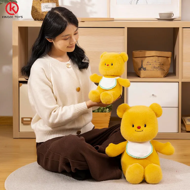 Tùy Chỉnh Plushie Thú Nhồi Bông Nhà Sản Xuất Dễ Thương Gấu Biểu Tượng Thương Hiệu Quần Áo Bán Buôn Nâu Gấu Bông Đồ Chơi Thú Nhồi Bông