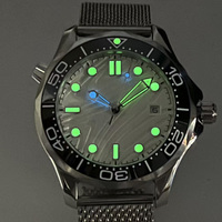 Comerciante de Oro de Honor de Alibaba, Diseño de Relojes Personalizables |   Bisel de cerámica azul, escala luminosa, Haima resistente al agua hasta 300 metros