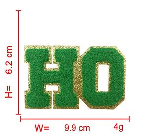 Parche de Chenilla Termoadhesivo de 8 cm con Borde Dorado, Diseño de Santa Bebé Muñeco de Nieve Navideño, para Decoración de Gorros y Sudaderas - Product Image 3