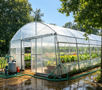 Serre tunnel à arche unique en acier, conception facilement assemblable pour une forme semi-cylindrique optimisant l'espace intérieur