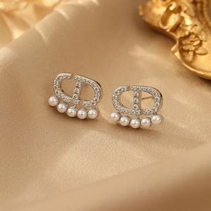 Pendientes de Perlas con Letras de Circonio para Mujer, Simples, Modernos, Versátiles, Estilo Fresco, Nuevo Estilo Chino Universal, Personalidad - Product Image 5