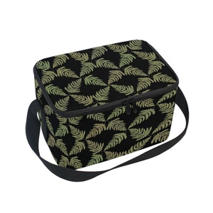 Hawaiian Collection Quilt Fern Green Leaves Design Portable Insulated Small <b>Cooler</b> <b>Box</b> Aloha Lunch Bag for Outdoor Picnic - Product Image 1