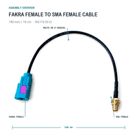 Câble adaptateur d'antenne de véhicule Fakra Z femelle vers SMA femelle 19cm RG174 à faible perte pour voiture GPS 4G LTE OEM ODM Vente en gros RoHS