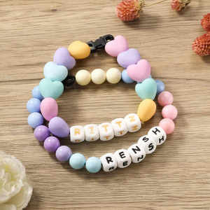 Collar personalizado con nombre de perro y gato con cuentas de corazón de color - Product Image 2