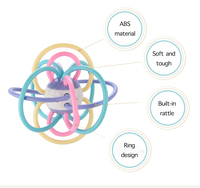 Jouet à mâcher en silicone pour bébé, balle creuse à saisir, jouet à mâcher pour les molaires, balle à saisir pour les mains, jouet à mâcher en silicone sain
