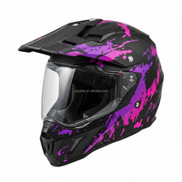 Casque de moto tout-terrain homologué DOT, ABS, portable, double usage, pour moto, VTT, casque intégral, motocross