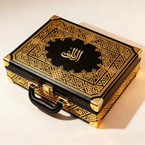 Ensemble de cadeaux d'affaires promotionnels boîte en cuir carrée fermeture à boucle de conception imprimée du Moyen-Orient pour briquet <span class=keywords><strong>Zippo</strong></span> vêtements pour hommes - Product Image 4