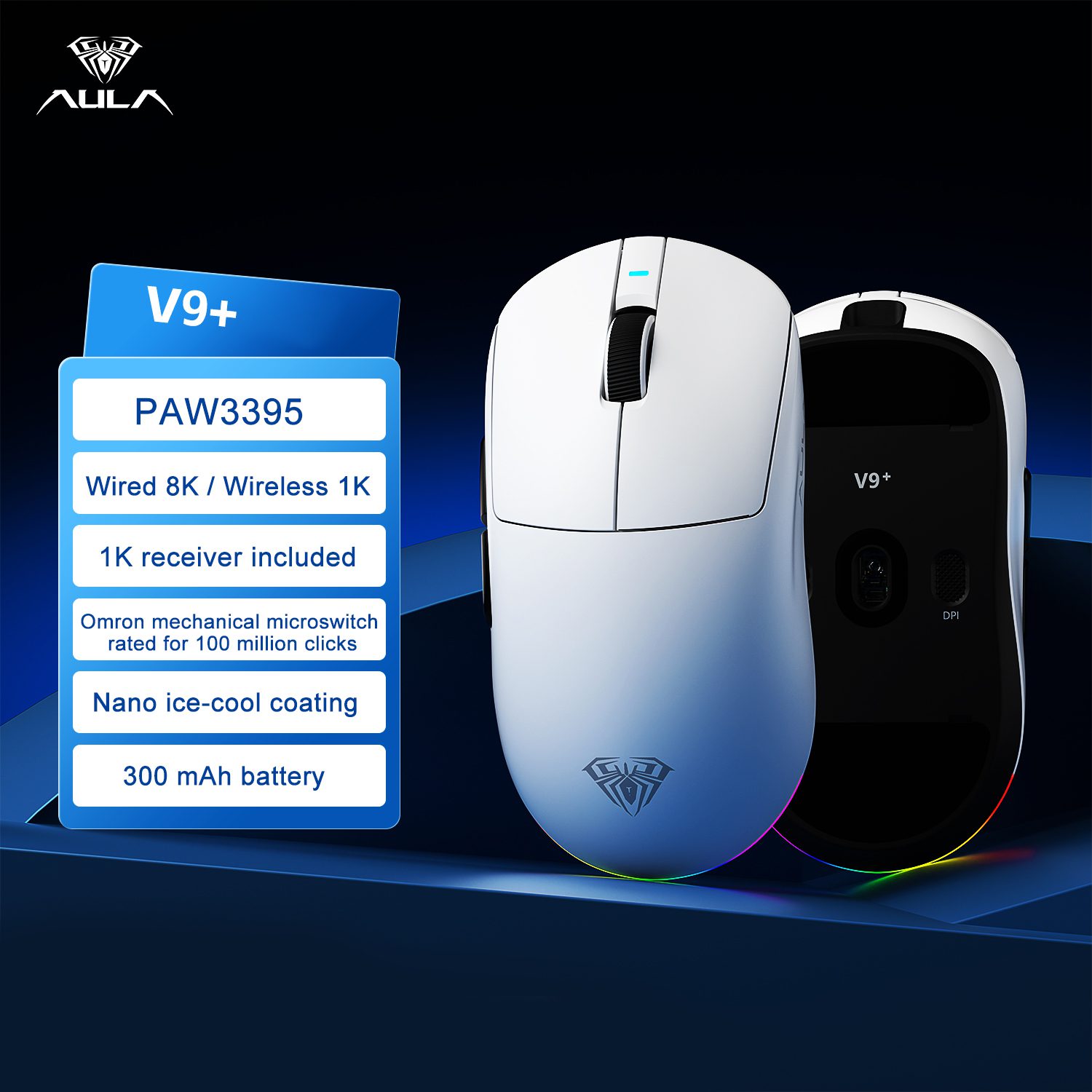 V9 +/สีขาว