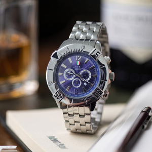 CILOA-Reloj cronógrafo de cuarzo para hombre, correa de acero inoxidable, reloj de pulsera analógico, caja redonda, uso informal de negocios-0187c - Product Image 2