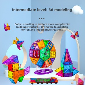 Piastrelle Magnetiche Colorate per Costruzioni e Assemblaggi per Bambini - Gioco Creativo Fai-da-Te con Magneti Colorati - Product Image 4