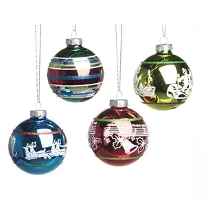 New Design Personalized Line Onion Decorative Hanging Ornaments Clear Balls Stars Christmas Glass Ball