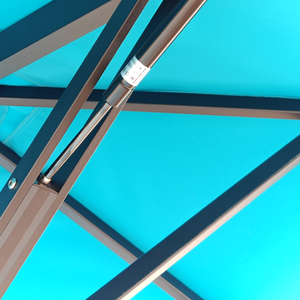 Сверхпрочная алюминиевая ветрозащитная ткань Pongee Водонепроницаемая очень большая квадратная уличная печать пляжный зонт для солнца - Product Image 5