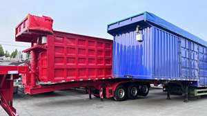 Semi-remorque benne basculante arrière 3 essieux pour l'exploitation minière, capacité 20-25T, avec bascule latérale en acier et suspension pneumatique, marque Shandong, à vendre - Product Image 2