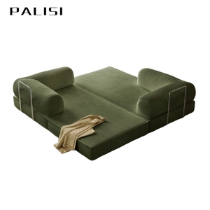 Hộp đóng gói có thể gập lại nén <span class=keywords><strong>Sofa</strong></span> giường với đệm phòng khách vải to sợi vải <span class=keywords><strong>sofa</strong></span> kiêm giường đặt giá bán buôn - Product Image 3