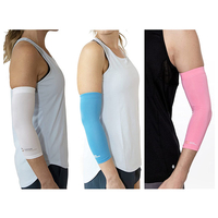 Vente en gros Logo personnalisé Cuivre Néoprène Basketball Tir Compression Bras Manches Nylon Coudière pour Gym Utilisation Soulagement de la douleur