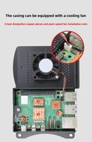 Casing Raspberry Pi 5 Berkualitas Baik, Casing Aluminium Hitam, Kotak Pelindung Logam untuk Raspberry Pi 5 Model B