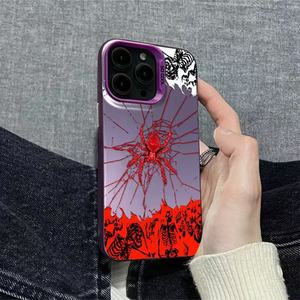 Nouvelle <span class=keywords><strong>coque</strong></span> de téléphone en TPU et PC plaqué argent avec motif araignée rouge anime pour <span class=keywords><strong>iPhone</strong></span> 17 Pro Max, 16 Plus, 15 Pro - Product Image 2