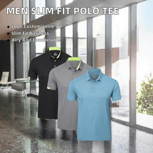 Camiseta Casual a Rayas para Hombre, Corte Ajustado, Logotipo Personalizado, 100% Poliéster, Transpirable, Manga Corta - Product Image 2