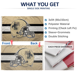 <span class=keywords><strong>Drapeau</strong></span> des Saints de la Nouvelle-Orléans 3x5 pieds (90x150 cm) – Bannière unilatérale pour fans – Who Dat Nation NOLA Who Dat - Product Image 3